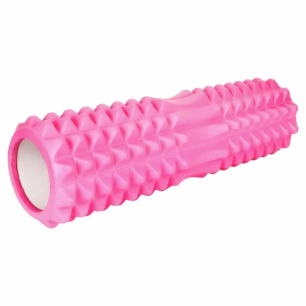 Strauss Grid Yoga Massage Foam Roller,  Pink  45cm