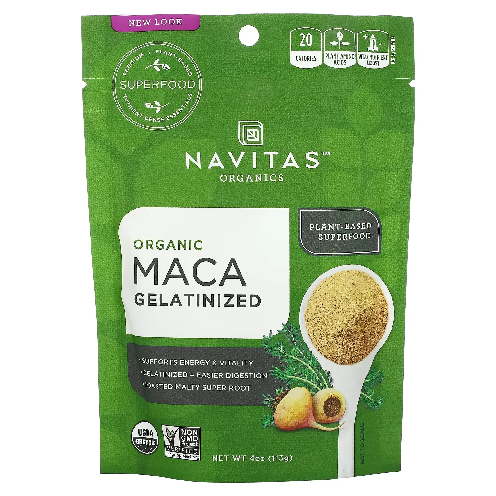 Organic Maca, Gelatinized, 4 oz (113 g)