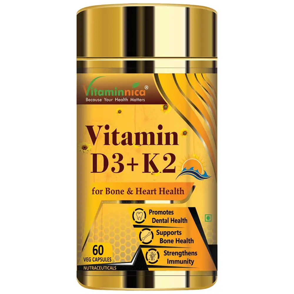 Vitaminnica Vitamin D3 + K2,  60 veggie capsule(s)  Unflavoured