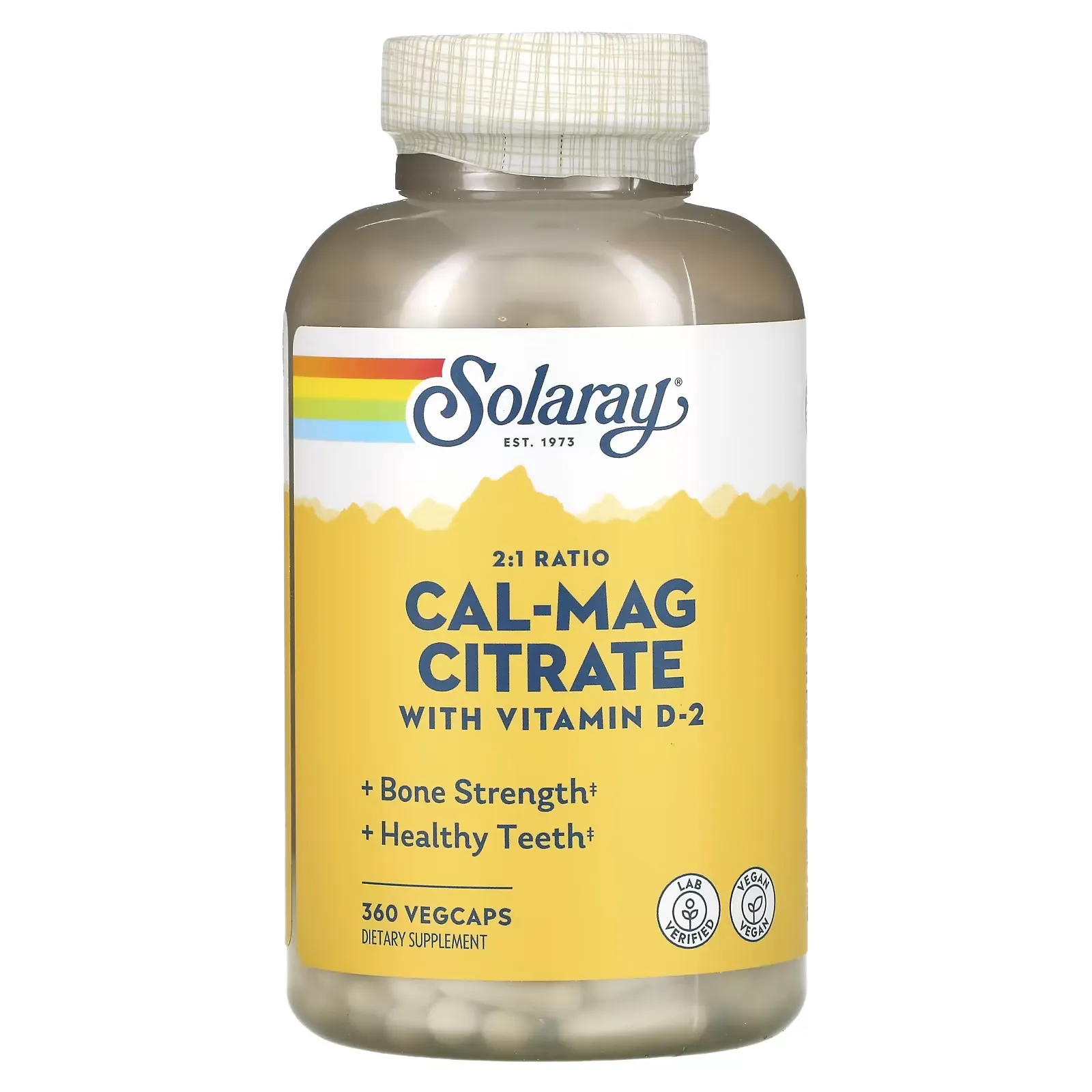 Cal-Mag Citrate with Vitamin D2, 2:1 Ratio, 360 VegCaps