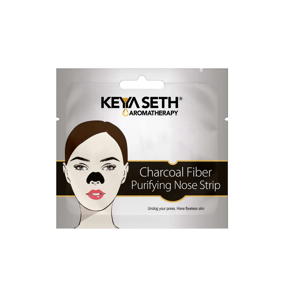 Keya Seth Aromatherapy, Charcoal Fiber Purifying Nose Strip, Nose Blackhead Remover (Pack Of 3)