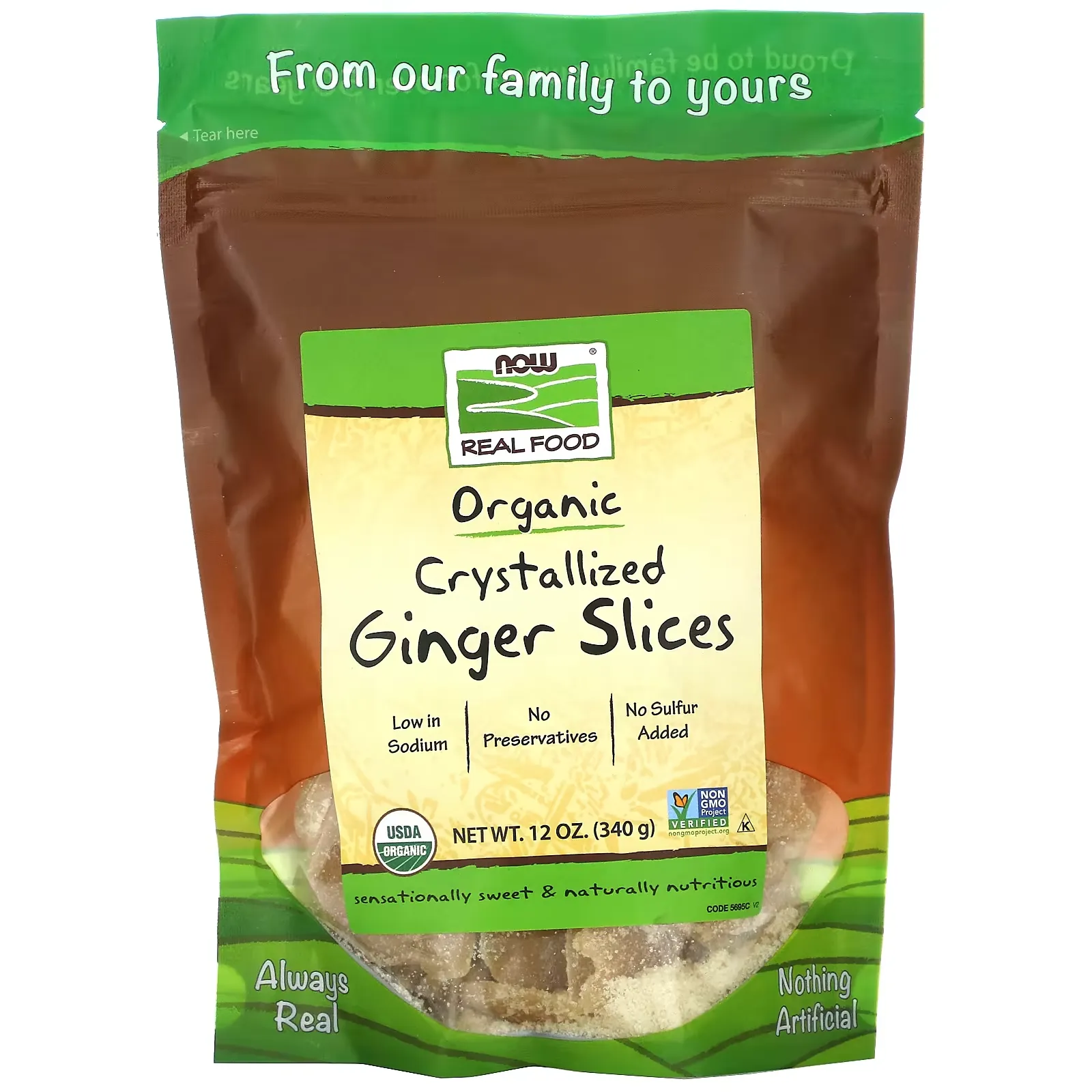 Real Food, Organic Crystallized Ginger Slices, 12 oz (340 g)