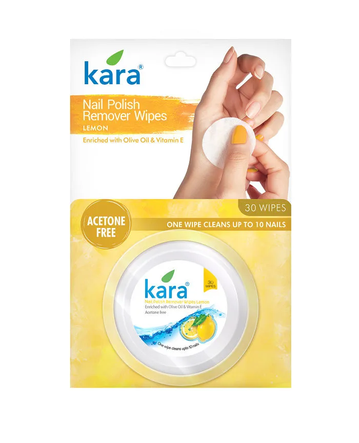 Kara Nail Polish Remover Wipes With Lemon - 30 Wipes