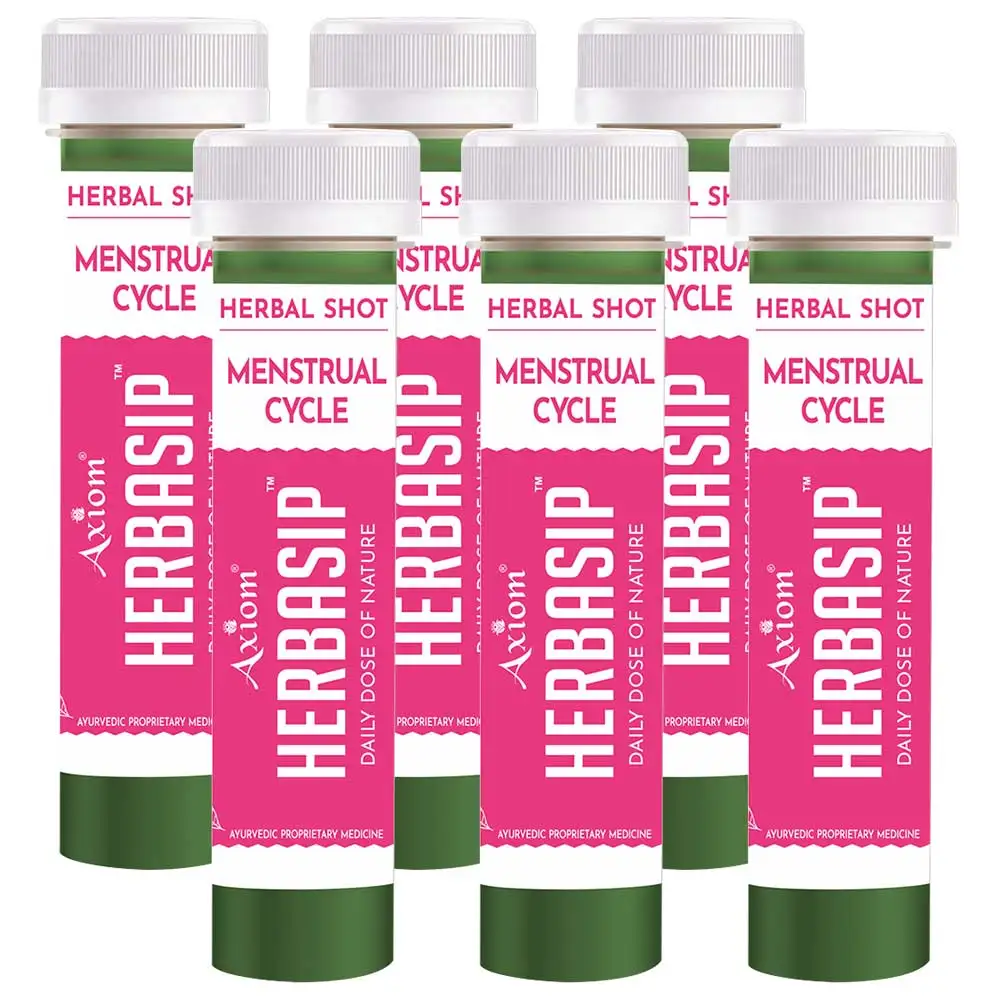 Herbasip Menstrual Cycle Juice Pack of 6 Shots,  Unflavoured  50 ml