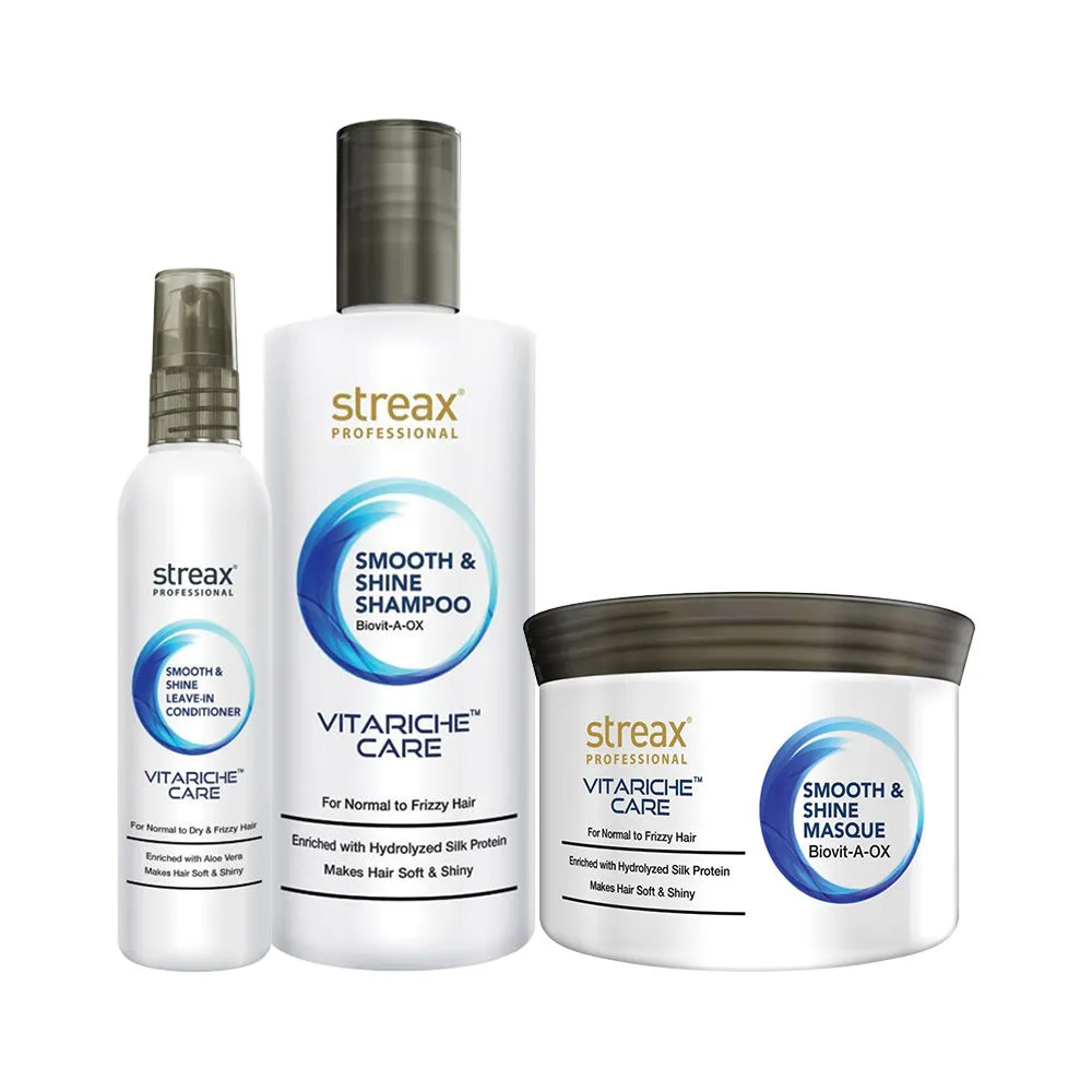 Streax Professional Vitariche Care Smooth and Shine Complete Hair Care Combo