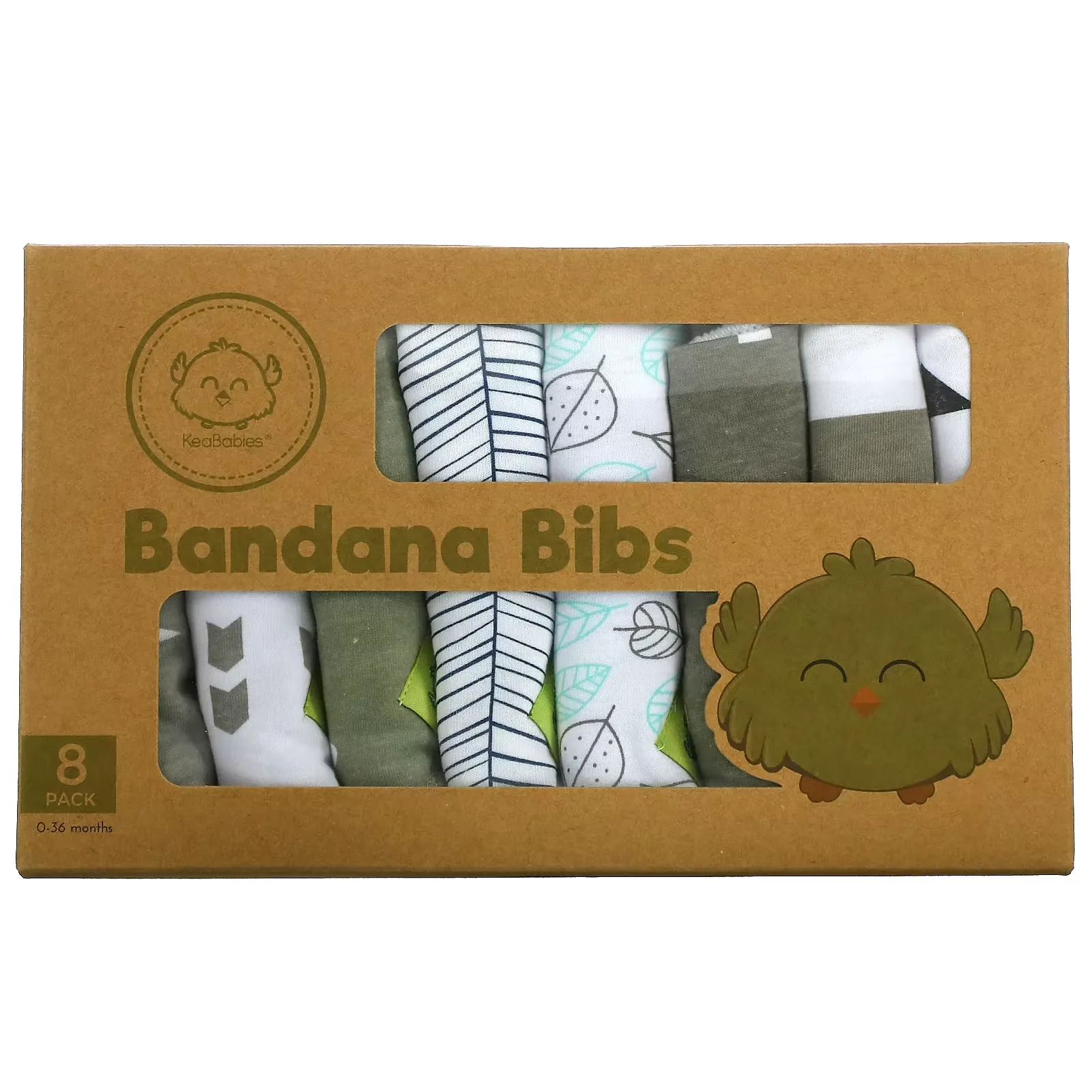 Bandana Bibs, 0-36 Months, GrayScape, 8 Pack