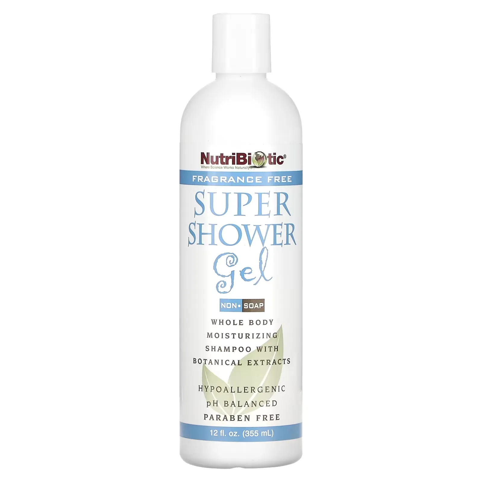 Super Shower Gel, Non-Soap, Fragrance Free, 12 fl oz (355 ml)