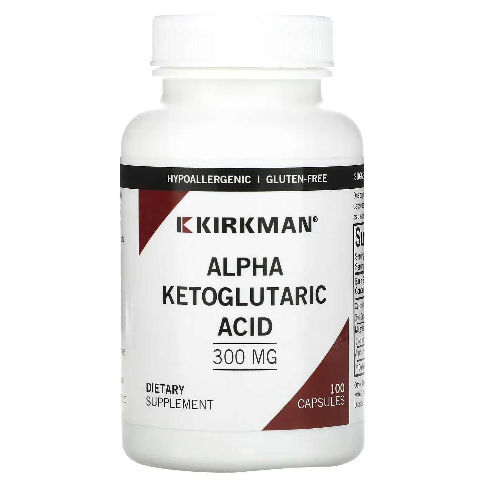 Alpha Ketoglutaric Acid, 300 mg, 100 Capsules