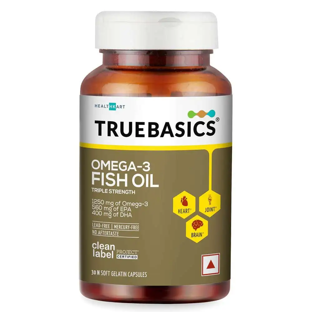 TrueBasics Fish Oil with 1250mg Omega-3 560mg EPA 400mg DHA,  30 capsules