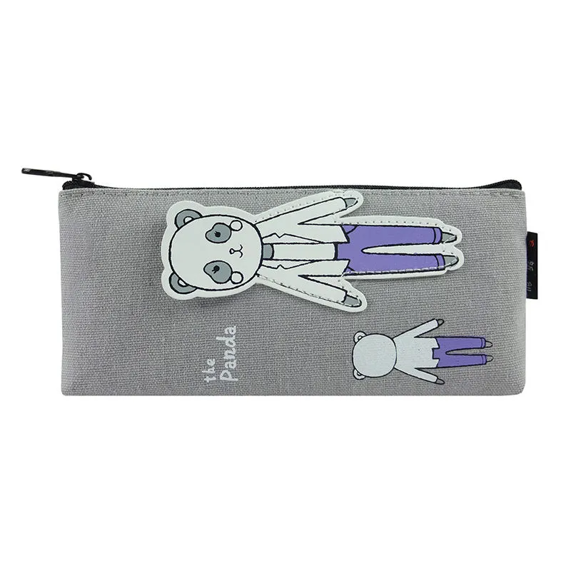 Bag Of Small Things Fabric Daddy Baby Panda Make Up Pouch - Purple