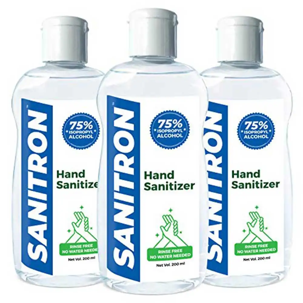 Sanitron Hand Sanitizer Liquid,  75% (IPA)  3 Piece(s)/Pack  Refill Bottle