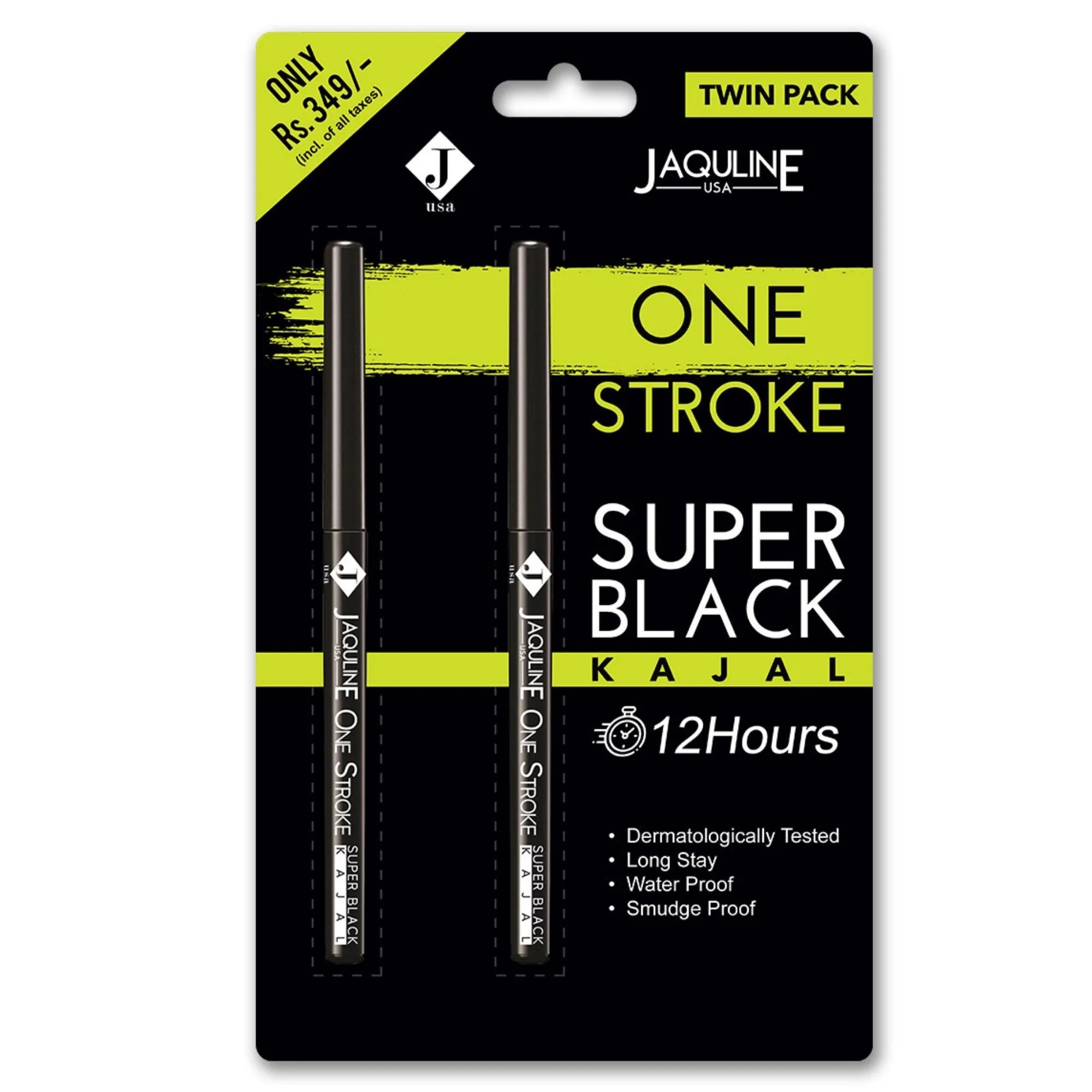 Jaquline USA Onestroke Super Black Kajal Twin Pack