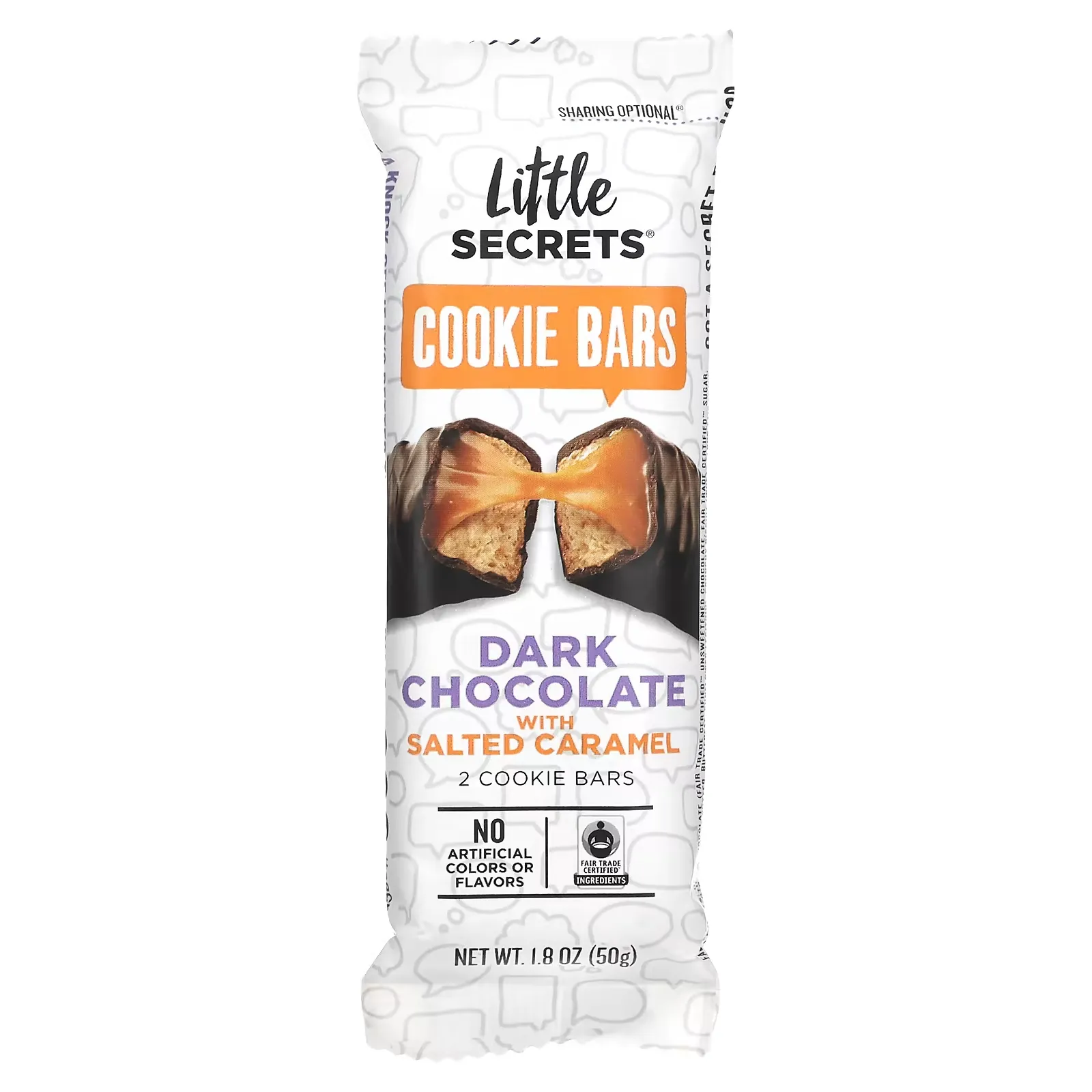 Cookie Bars, Dark Chocolate  with Salted Caramel, 1.8 oz (50 g)