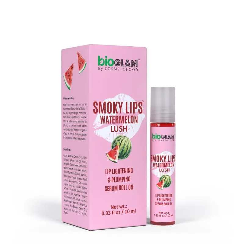 Cosmetofood Bioglam Smoky Lips Watermelon Lush Lip Lightening & Plumping Serum RollOn For Plump Lips