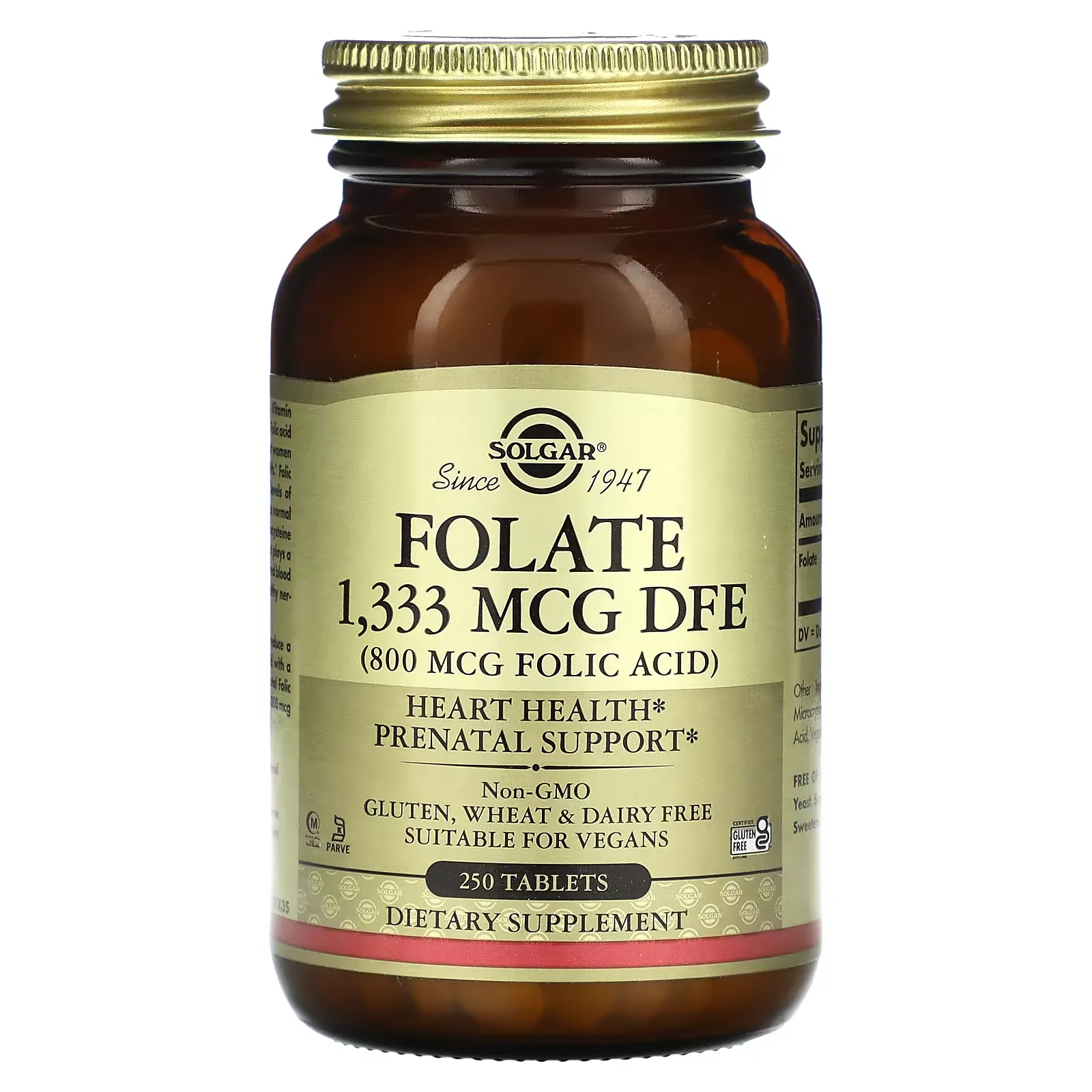 Folate, 1,333 mcg DFE, 250 Tablets