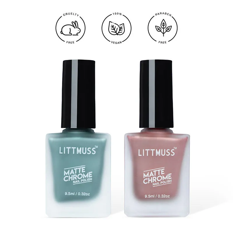 Littmuss Insta Ready - Matte Chrome Nail Polish Combo