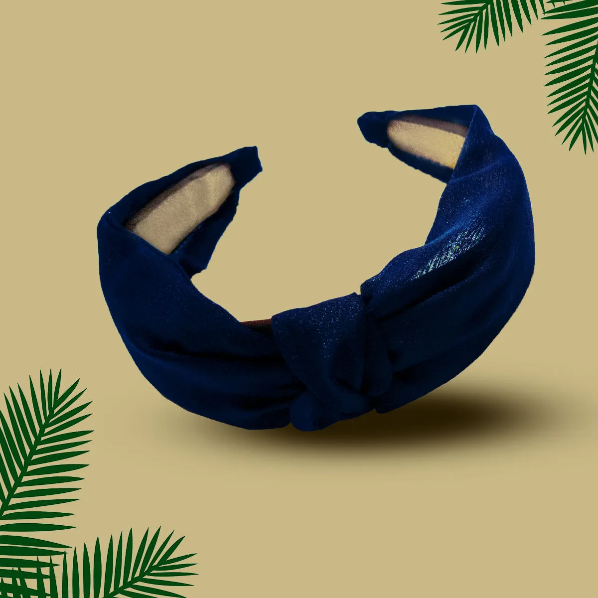 Hair Drama Co. Organza Knotted Headbband - Navy Blue