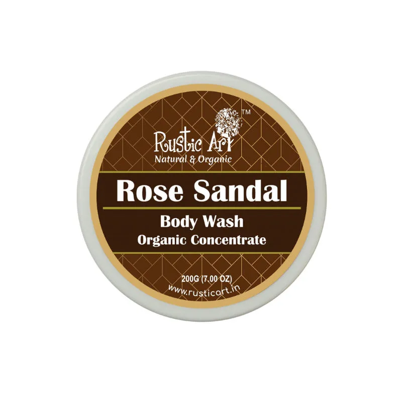 Rustic Art Organic Rose Sandal Body Wash Concentrate