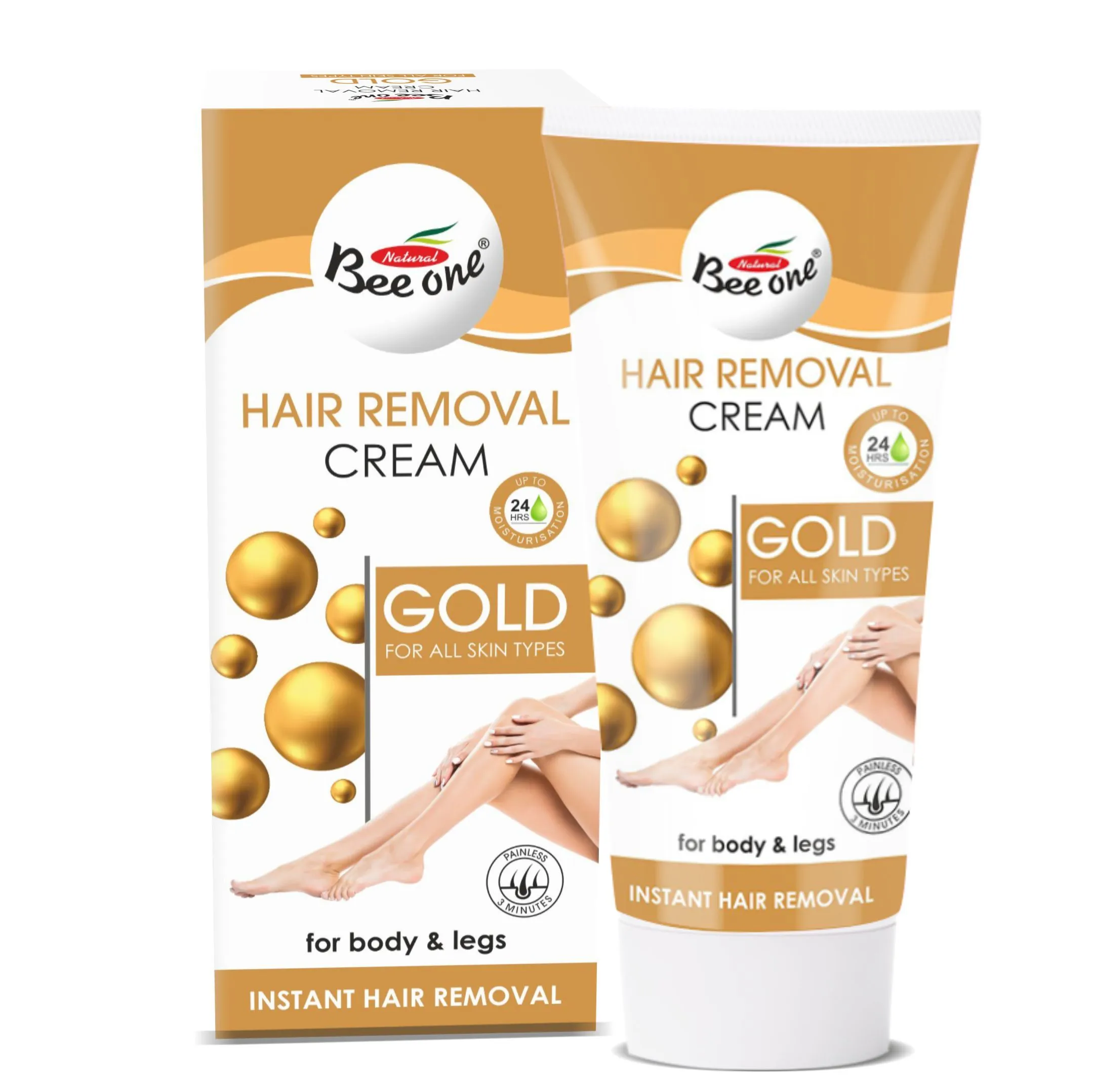 Beeone Gold Hair Removal Cream With Spatula