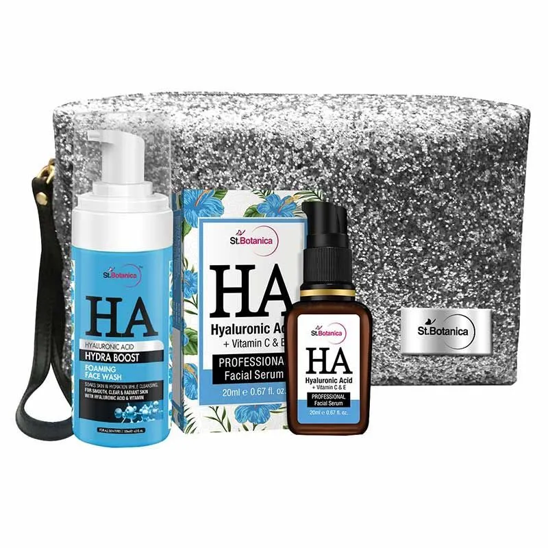 St.Botanica Hyaluronic Acid Combo Foaming Face Wash + Facial Serum & Pouch