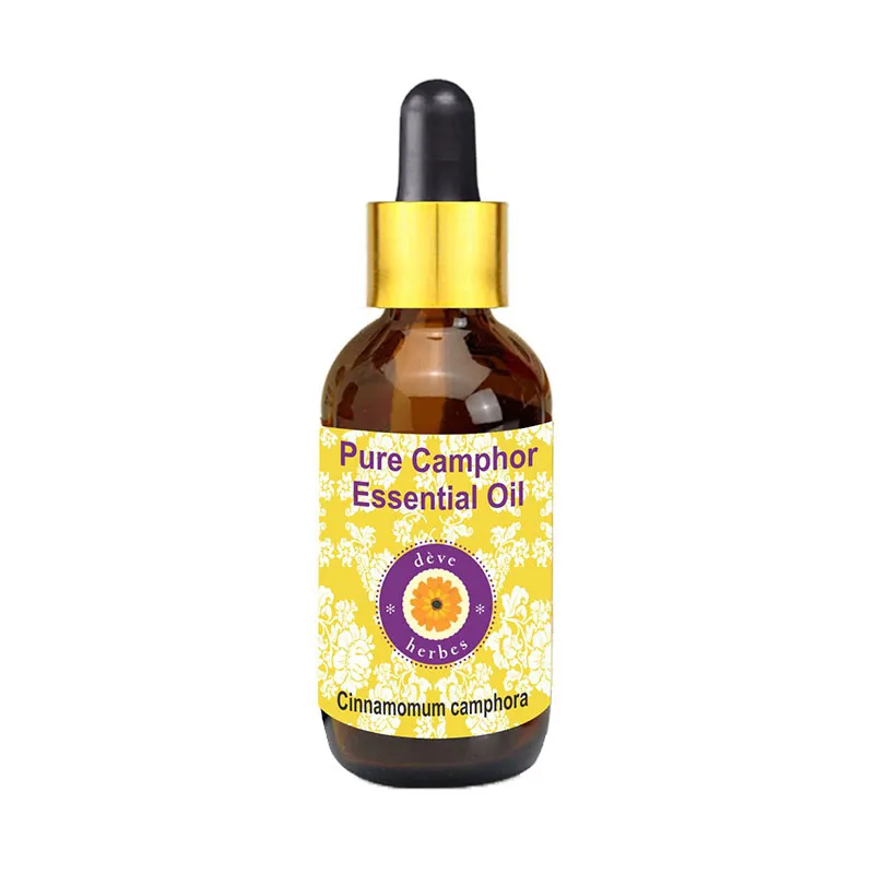 Deve Herbes Pure Camphor Essential Oil Cinnamomum Camphora 100% Therapeutic Grade Distilled