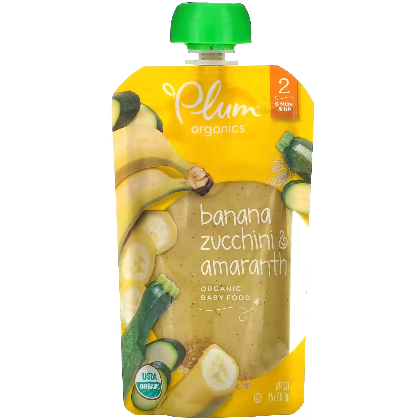 Organic Baby Food, 6 Mons & Up, Banana, Zucchini & Amaranth, 3.5 oz (99 g)