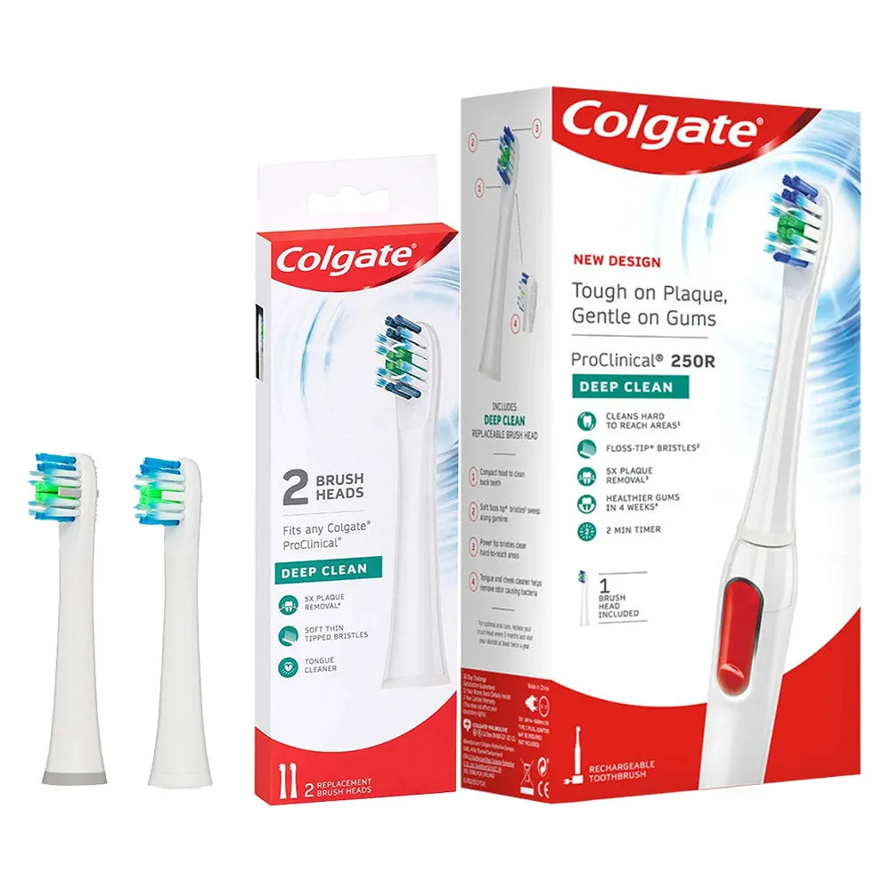 Colgate ProClinical 250R Deep Clean Electric Toothbrush with Replacement Brush Head