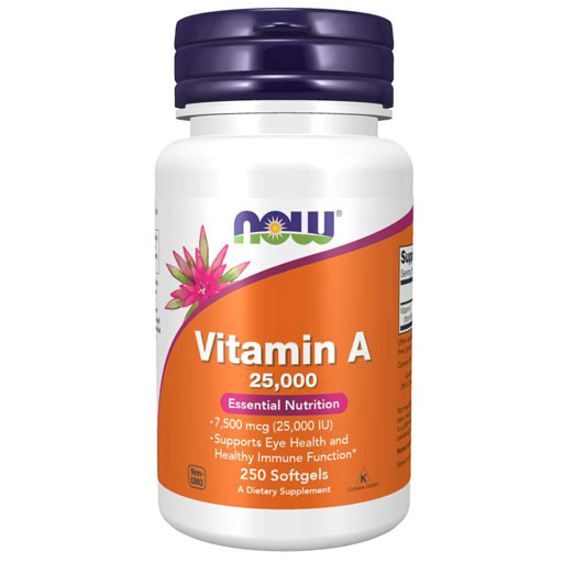 NOW Vitamin A - 25,000 IU - 250 Softgels