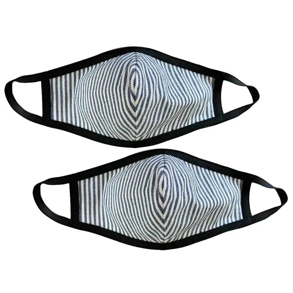 MASKS4U Streifen Breatheasy Mask Set of 2,  Black & White