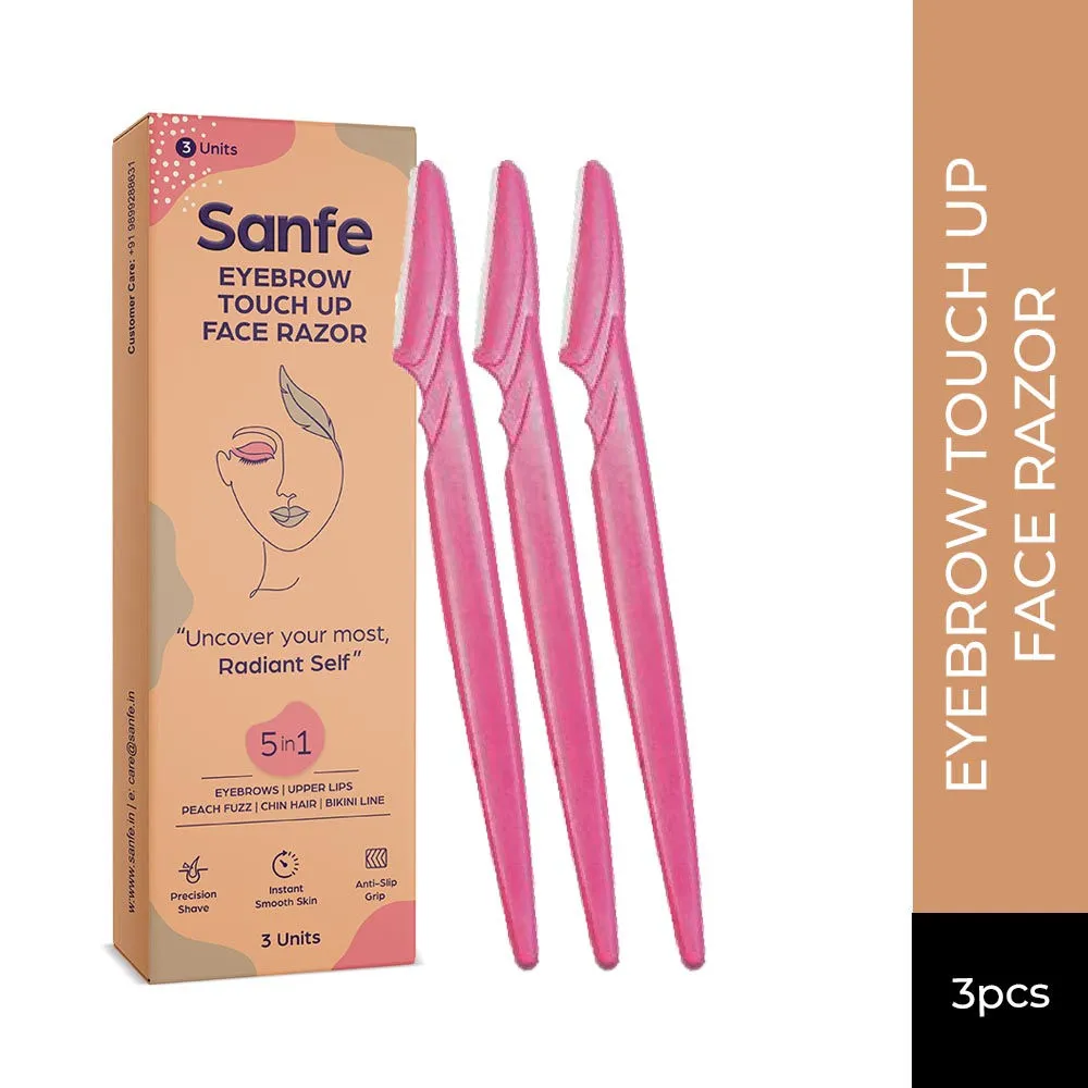 Sanfe Eyebrow Touch Up Hair Removing Face Razor For Women - Pack of 3 Instant & Painless