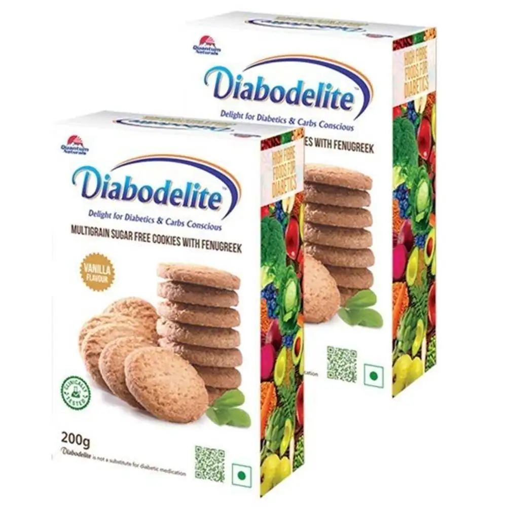 Quantum Naturals Diabodelite Cookies,  200 g  Vanilla (Pack of 2)