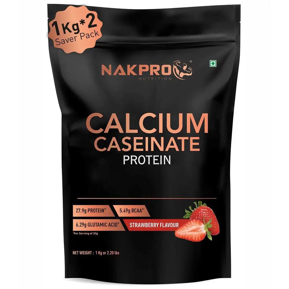 Nakpro Calcium Caseinate Protein,  2.2 lb  Strawberry (Pack of 2)