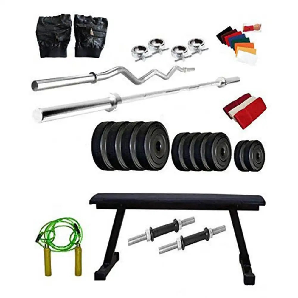 Body Maxx Home Gym with Flat Bench and Accessories 50kg