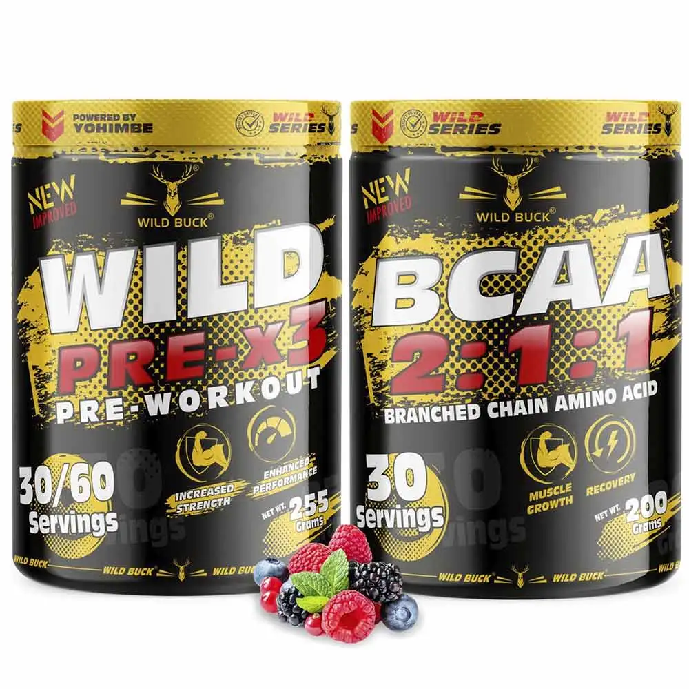 Wild Buck Wild Pre-x3 & BCAA 2:1:1 Combo,  2 Piece(s)/Pack  Wild Berries