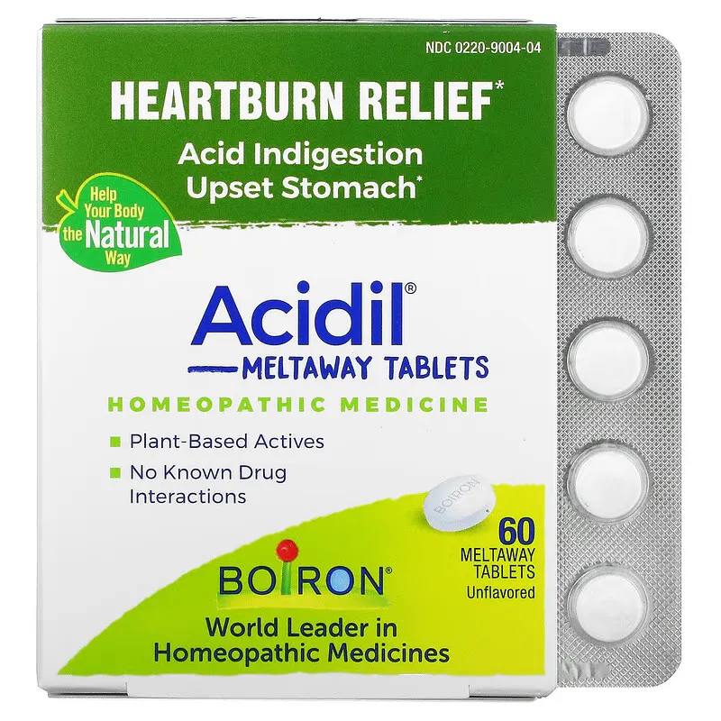 Acidil, Acid Indigestion, Unflavored, 60 Meltaway Tablets