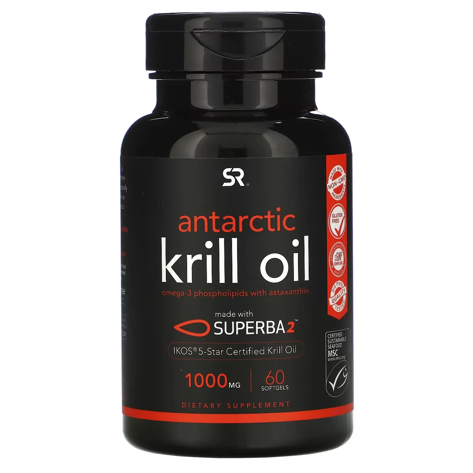 SUPERBA 2 Antarctic Krill Oil with Astaxanthin, 1,000 mg, 60 Softgels