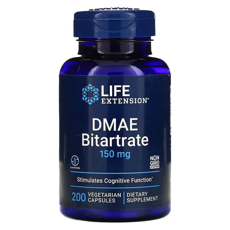 DMAE Bitartrate, 150 mg, 200 Vegetarian Capsules