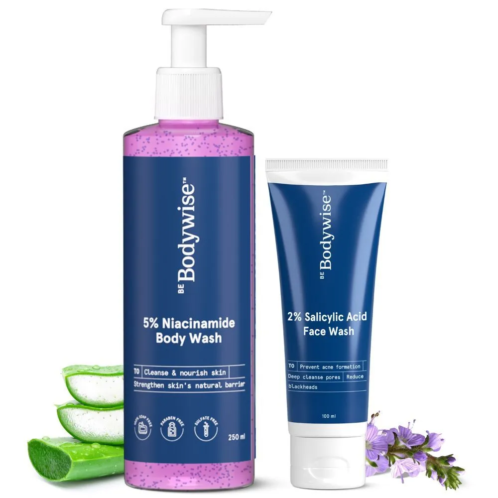 Be Bodywise 5% Niacinamide Body Wash + 2% Salicylic Acid Face Wash For Clear Skin