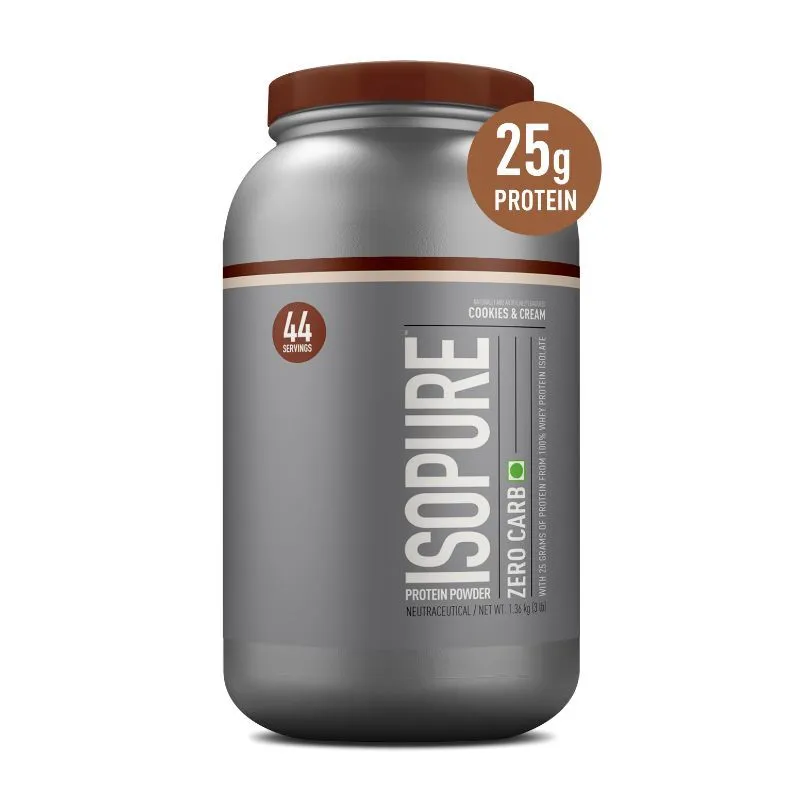 Isopure Zero Carb 100% Whey Protein Isolate Powder Cookies & Cream - 3Lbs