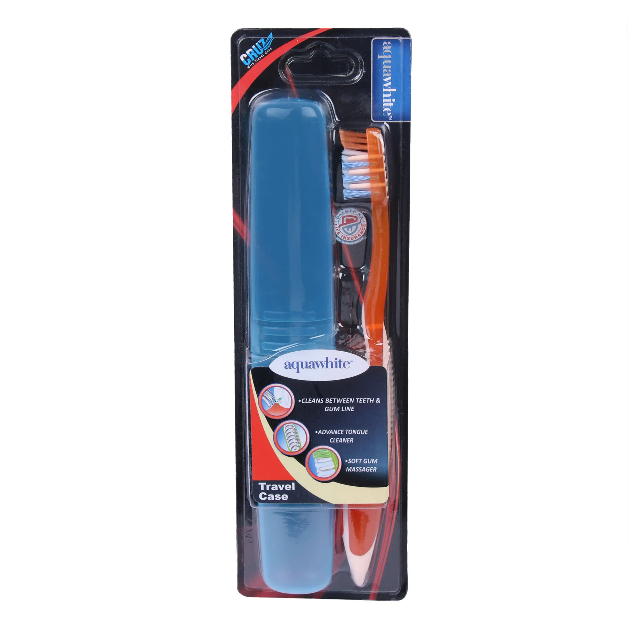 Aquawhite Cruz With Travel Case Toothbrush (Orange)