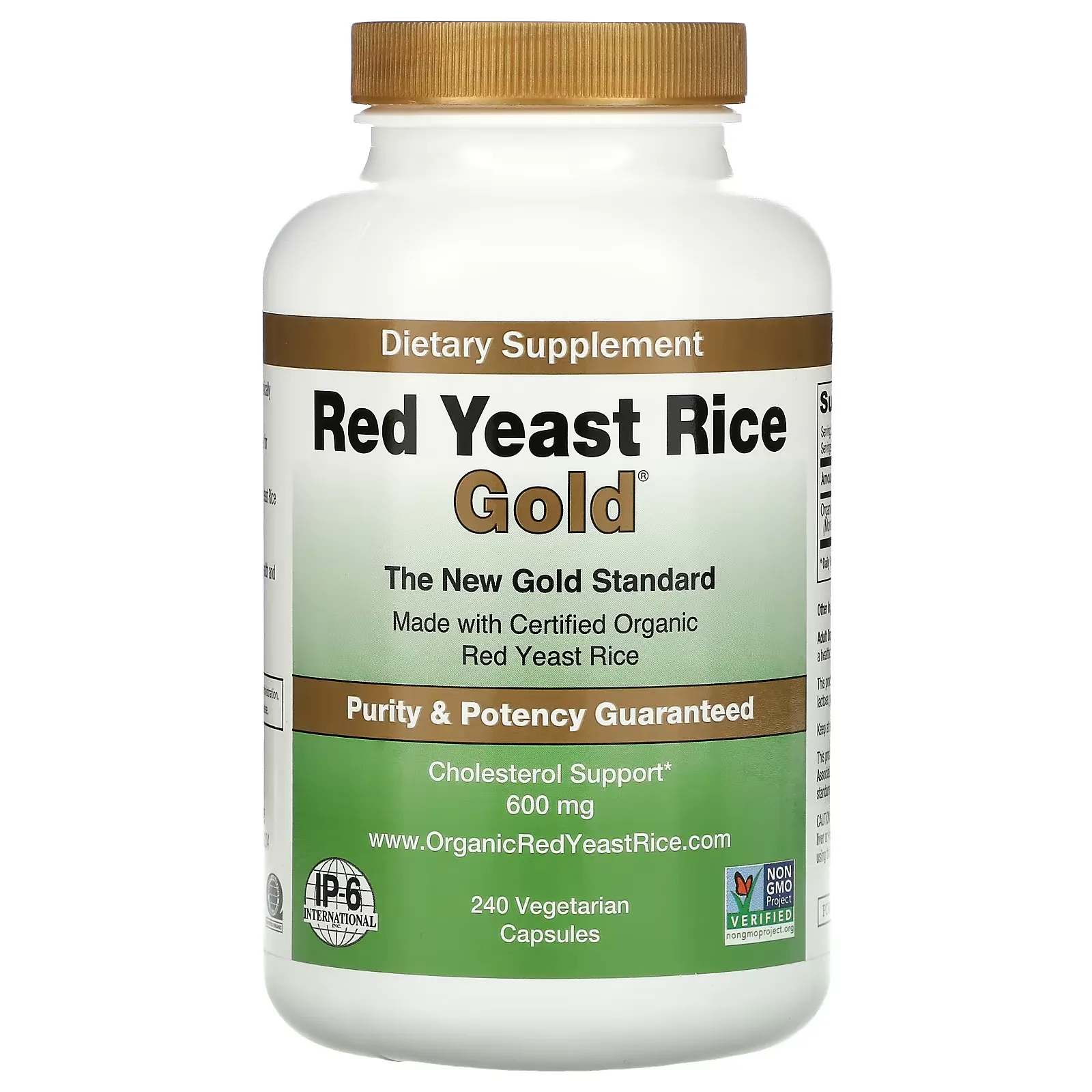 Red Yeast Rice Gold, Cholesterol Support, 600 mg, 240 Vegetarian Capsules