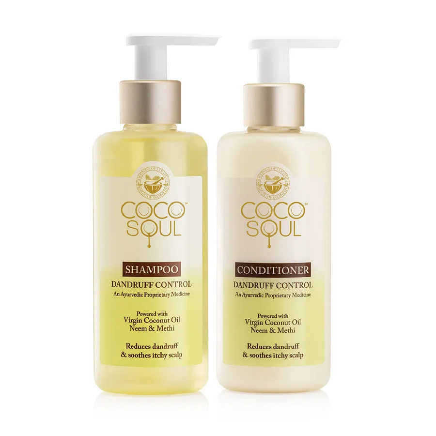 Coco Soul Hair Care Combo Dandruff Control Shampoo + Conditioner With Ayurvedic Medicine