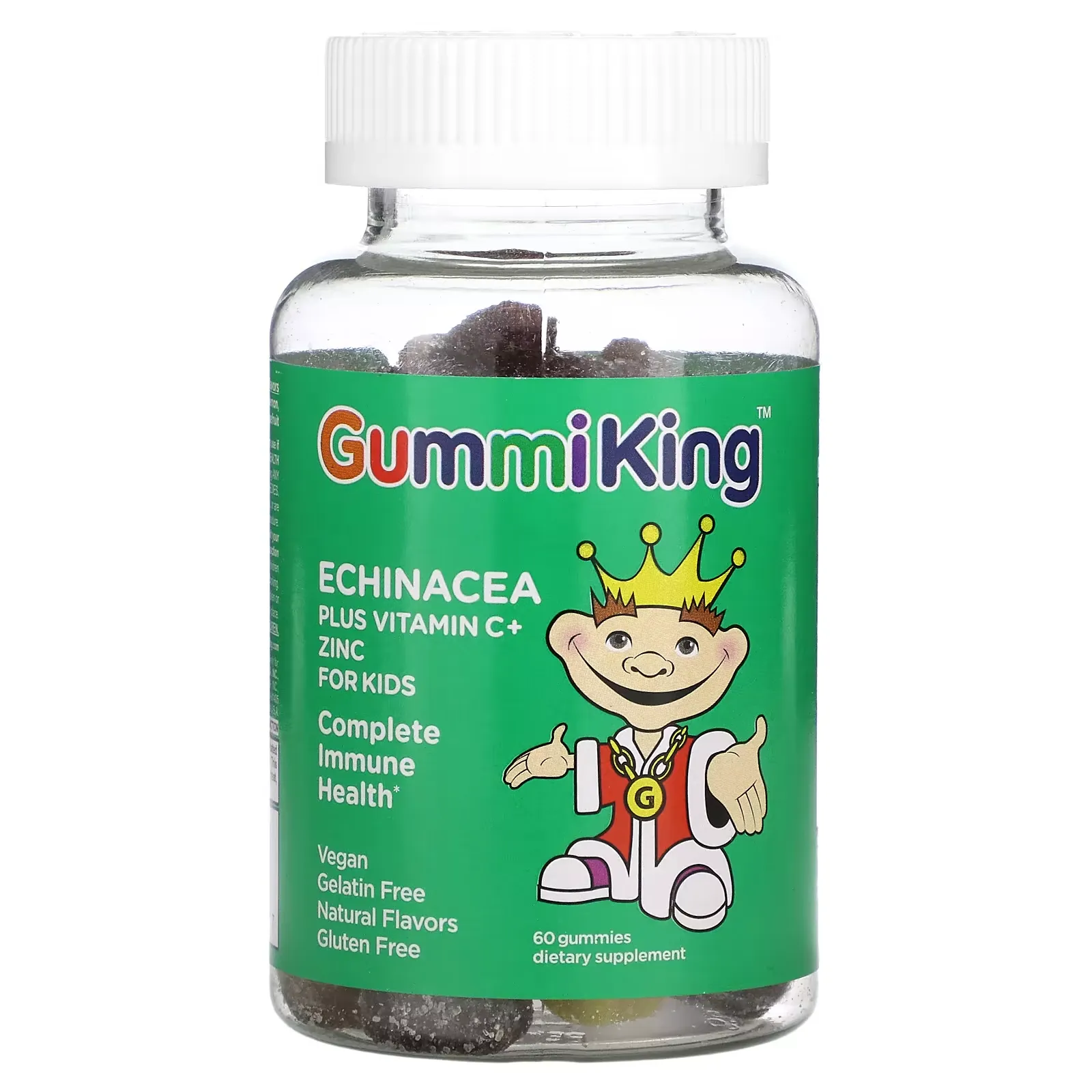 Echinacea Plus Vitamin C+ Zinc for Kids, Strawberry, Orange, Lemon, Grape, Cherry and Grapefruit, 60 Gummies