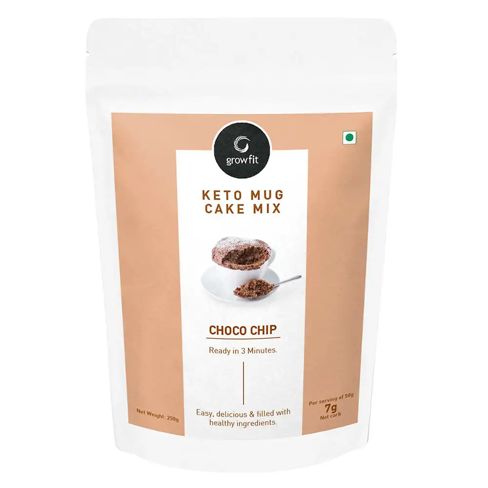 GrowFit Keto Mug Cake Mix,  Choco Chip  250 g