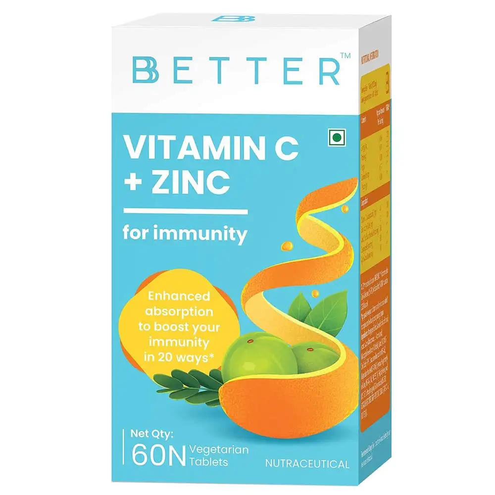 Bbetter Vitamin C + Zinc,  60 tablet(s)  Unflavoured