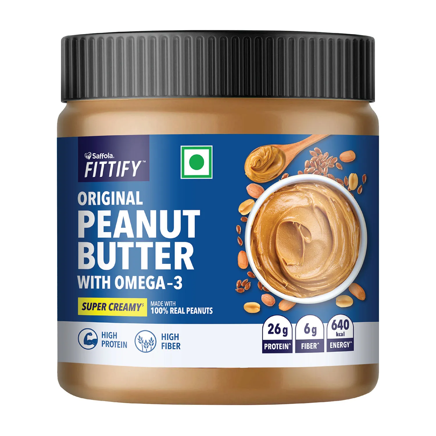 Saffola FITTIFY Original Peanut Butter With Omega-3 Super Creamy