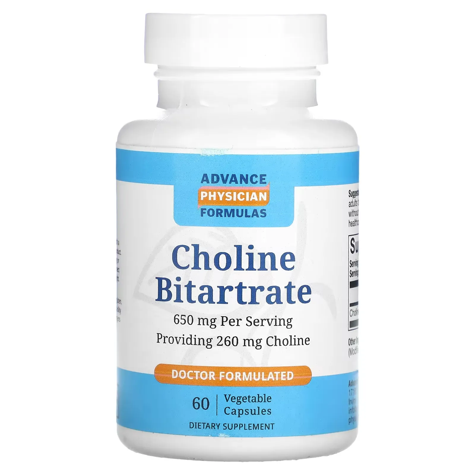 Choline Bitartrate, 650 mg, 60 Vegetable Capsules