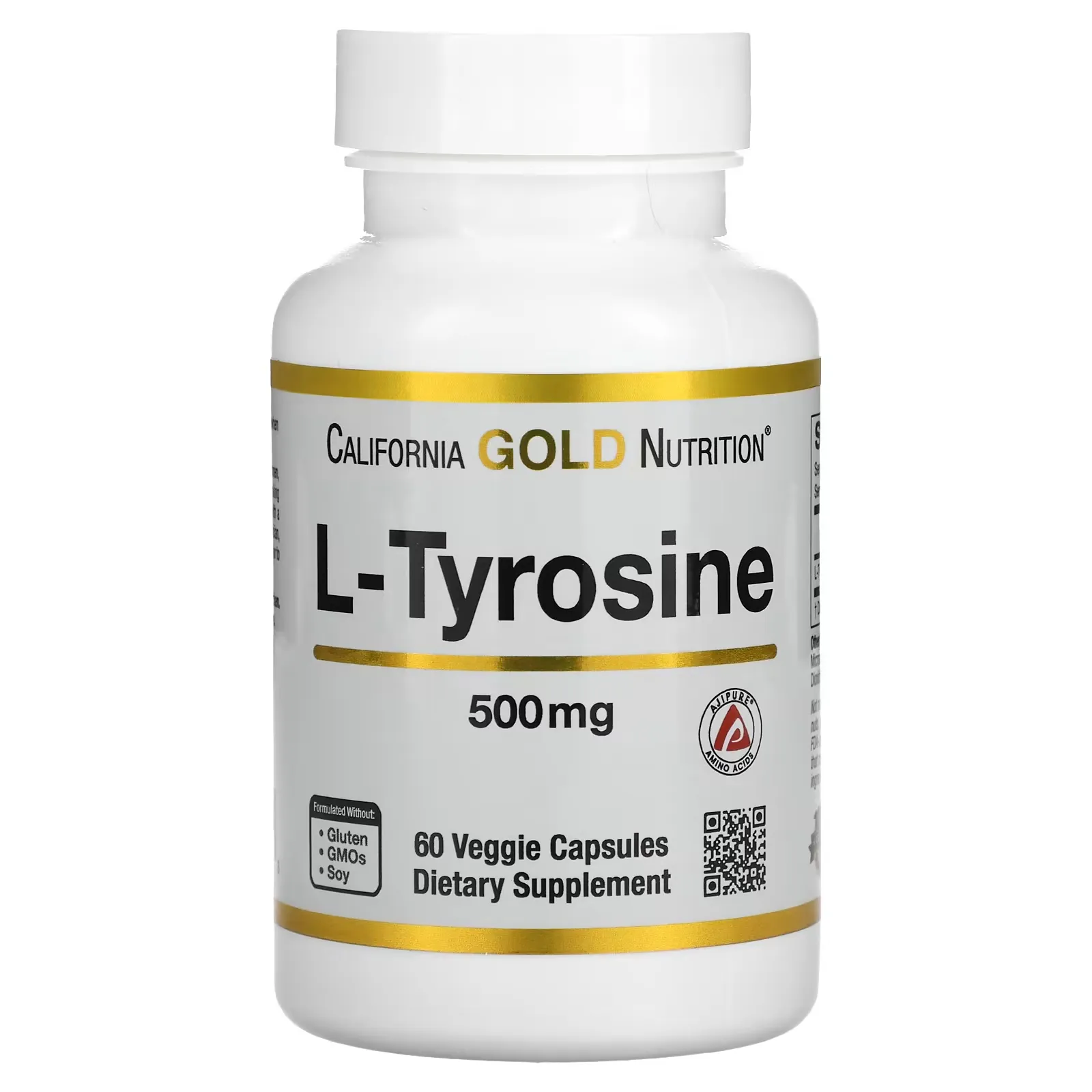 L-Tyrosine, AjiPure, 500 mg, 60 Veggie Capsules