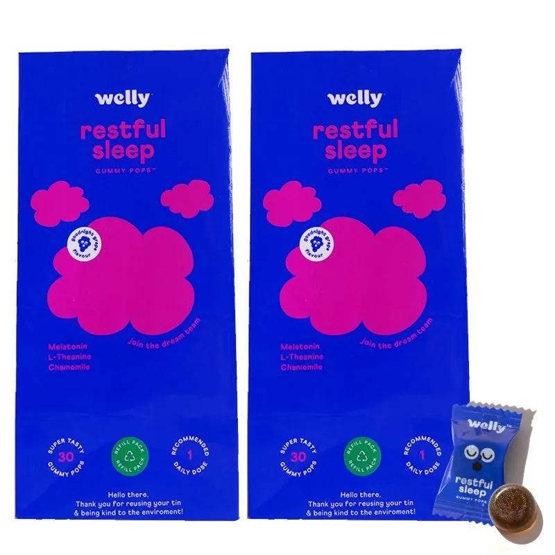 Welly Restful Sleep Gummies Refill Packs Grape Flavour - Get Beauty Sleep