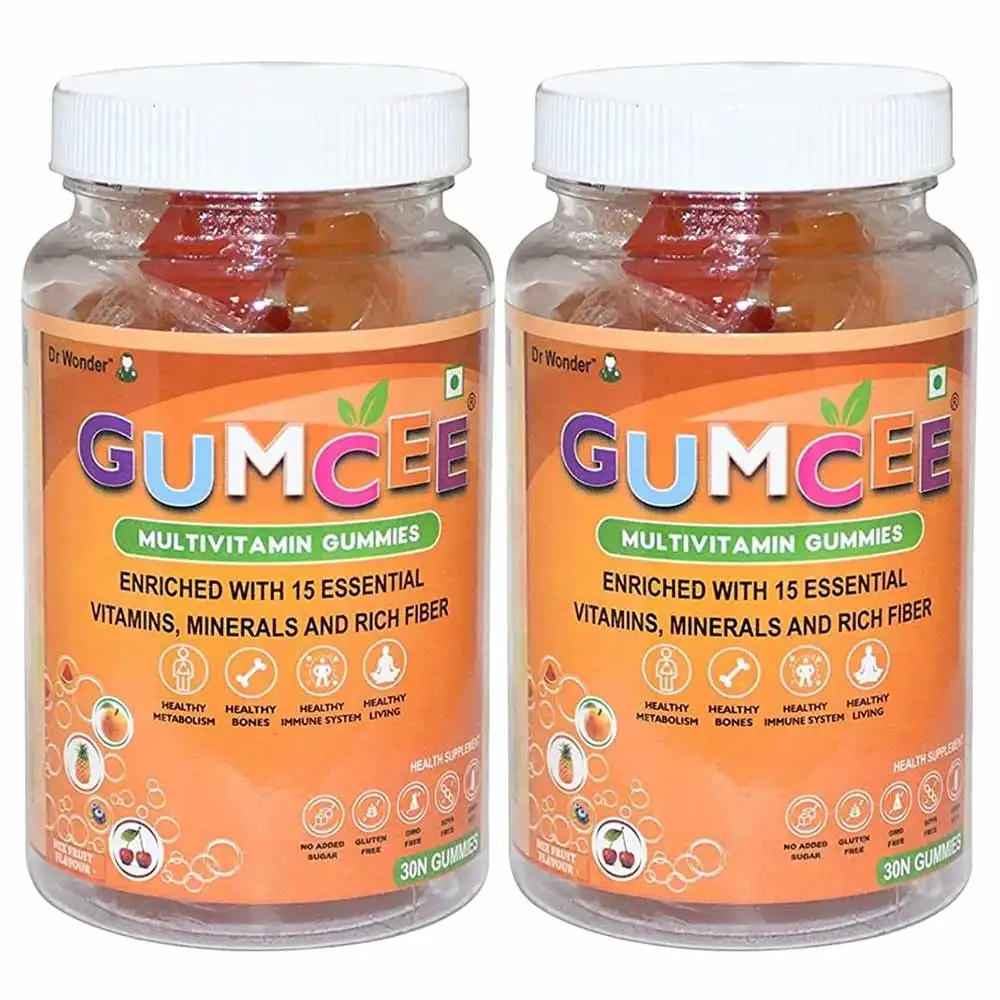 Dr Wonder GUMCEE Multivitamin,  30 gummies  Mix Fruit (Pack of 2)